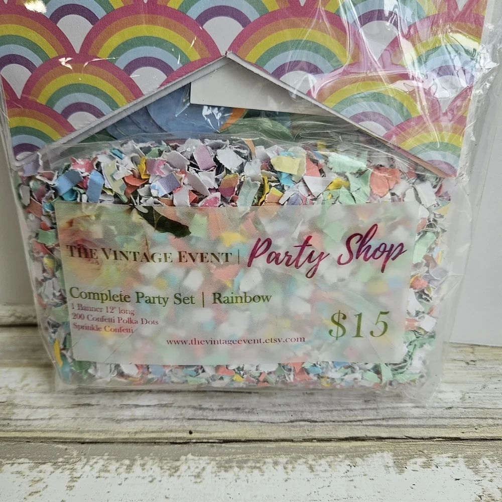 Rainbow Party Set with Confetti